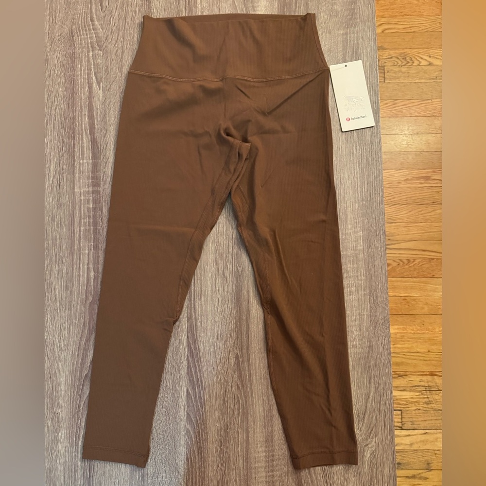 New with tags Lululemon Align high rise ribbed pant 25”. Java. Brown. Size 10. - Picture 8 of 11